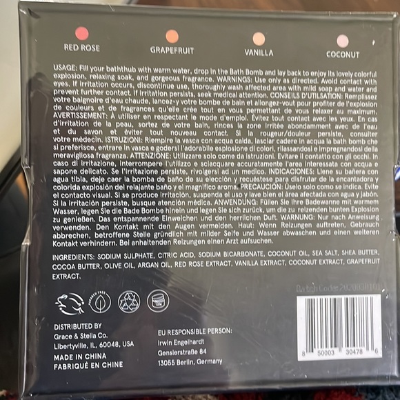 Grace & Stella 4 Bath Bomb Box NIB - Picture 2 of 2